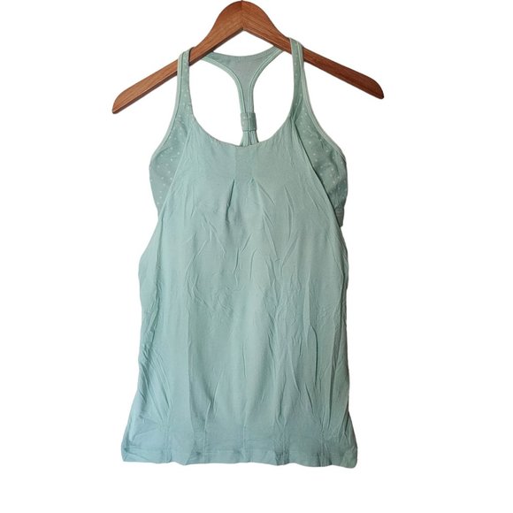 Lululemon Athletica Tank Top Size 6 Built in Bra Practice Freely Yoga Tank Fresh - Picture 4 of 14
